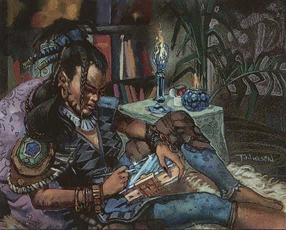 Illustration de Rhystic Study, carte Magic: The Gathering du set Prophecy