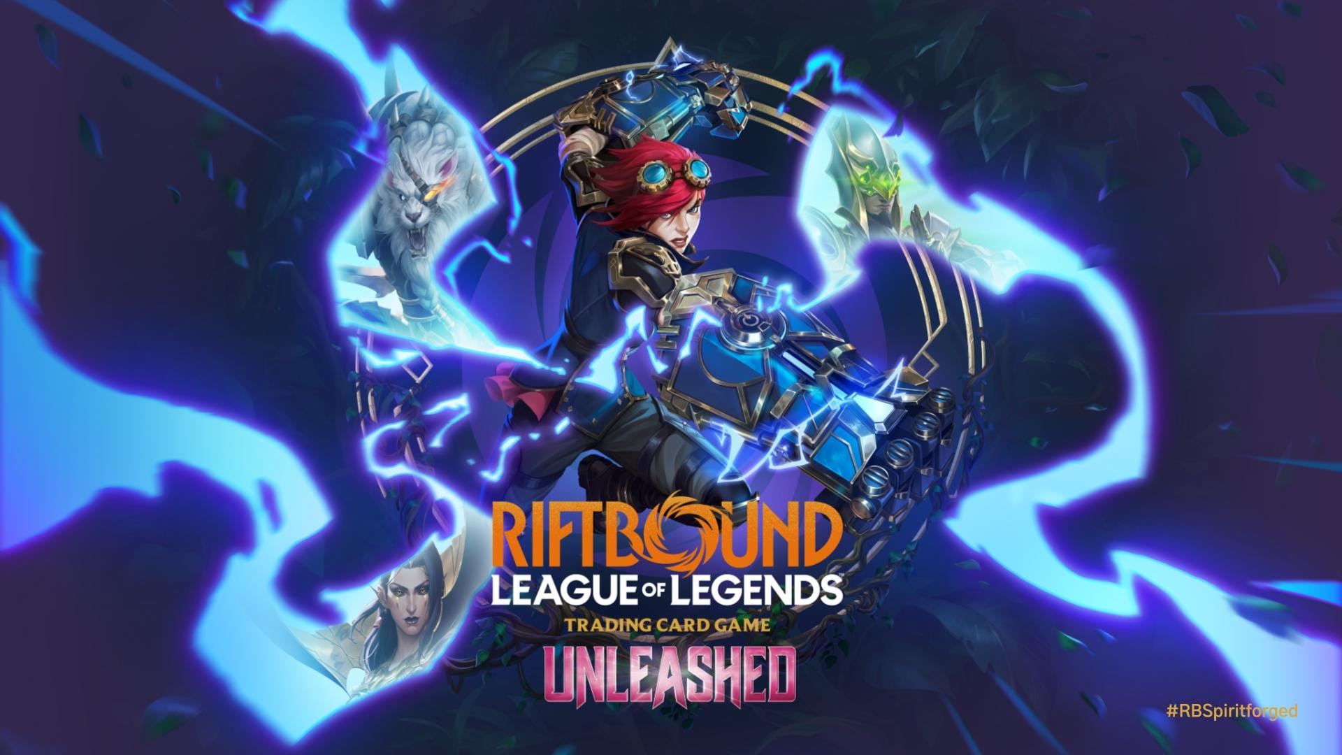 Riftbound Unleashed - Key art du Set 3 avec Vi, LeBlanc, Master Yi et Rengar