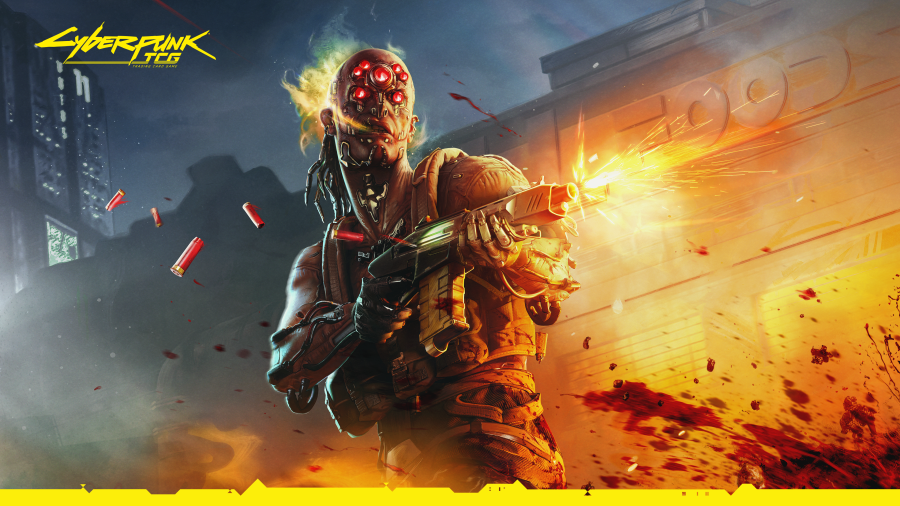 Key art officiel du Cyberpunk TCG