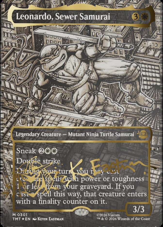 Leonardo headliner par Kevin Eastman — carte MTG x Tortues Ninja TMNT