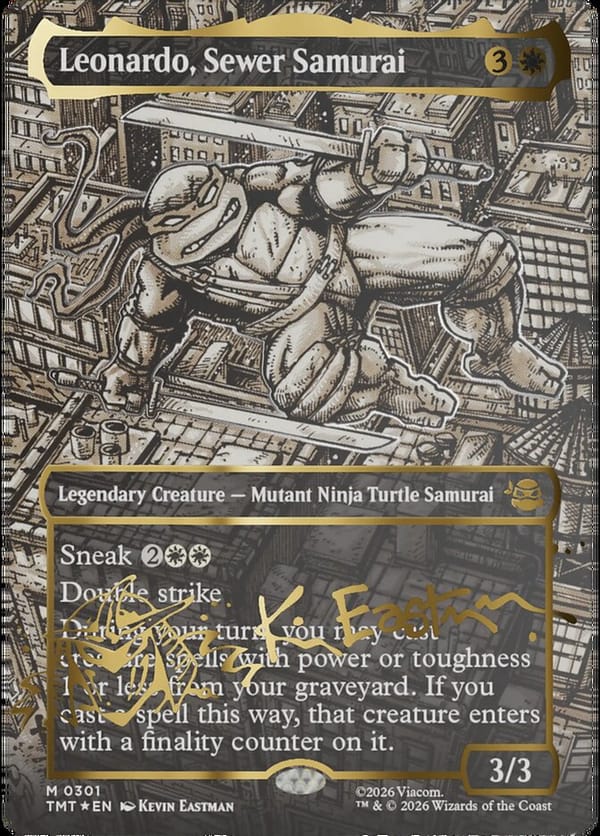 Leonardo headliner par Kevin Eastman — carte MTG x Tortues Ninja TMNT